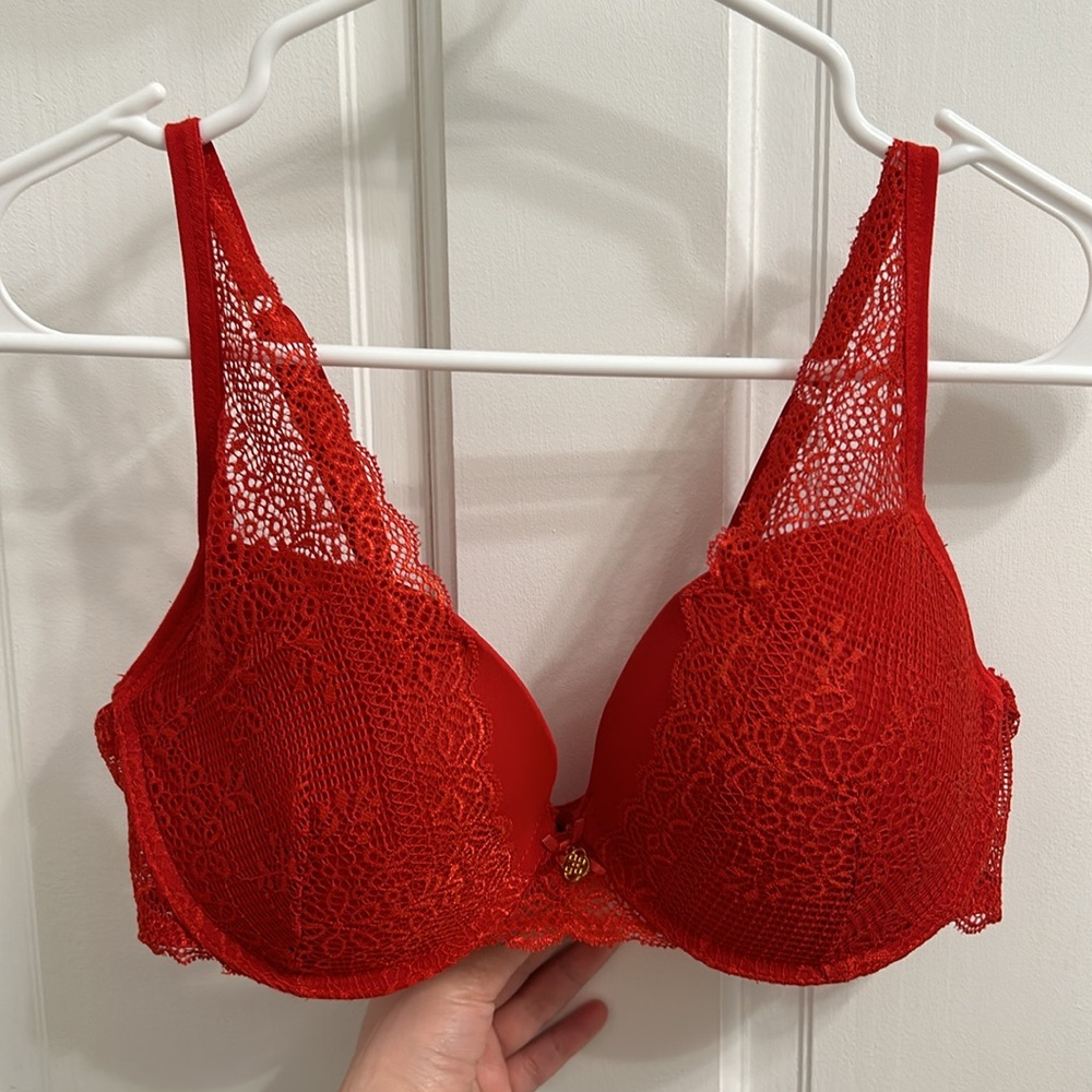 Daisy Fuentes Red Lace Bra 36C
